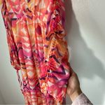 Never Fully Dressed Geometric MIDI Pink and Orange DRESS Size 4 Photo 9