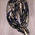 Navy Blue & Gold metallic floral formal scarf Photo 0