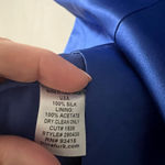 Trina Turk Blue Ruched One-Shoulder Cocktail Dress. New Year Holiday Event Photo 2