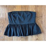 J.Crew straplessāblack taffeta peplum top size 6 Black Photo 3