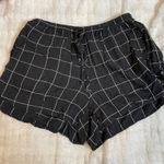Brandy Melville  Black White‎ Plaid Square Drawstring Shorts Lounge OSFA Photo 0