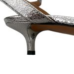 Tory Burch Elana Leather Sandals Kitten Heel Ankle strap Silver Sz 9 preppy chic Photo 5