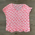 Gap  Women’s Print‎ Linen V-Neck Tee - Size S - Jellybean Pink - EUC Photo 1