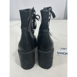 Steve Madden Womans Royce Royco Black Leather Lugged Platform Ankle Boots 10 Photo 4