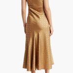 NWT Bonheur D’Amour Cowl Neck Mermaid Slip Dress Maxi Bias Cut Sz S Gold Photo 1