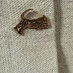 90s Vintage | Beige Wool Long line Cardigan Sweater Unique Gold Buttons | Small Photo 5