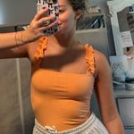 Double Zero Orange ruffle tank bodysuit  Photo 0