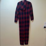 SKIMS Womens Like New  Red Black Brick Buffalo Check Cozy Knit Onesie Photo 6