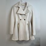 Laundry by Shelli Segal Ivory Wool Fit & Flare Double-Breasted Coat XS Photo 2