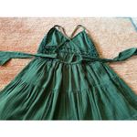 Aerie Crochet Lace Babydoll Tiered Mini Dress Green Strappy Back M Photo 9