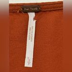 Free People  Adela Tunic Mini Dress Tie Front Puff Sleeve Brick Orange Small Photo 11