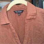 ASOS Miss Selfridge romper chocolate brown onesie muslin short sleeve buttons Photo 2