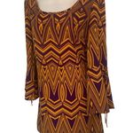 J&M CLOTHING Gameday DRESS Size S Bell Sleeve PURPLE GOLD Yellow JM Photo 1