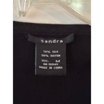 Sandra Sleeveless Chevron Knit Top Black White Silk Blend Women's M Size M Photo 3