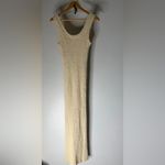 All row cream sleeveless maxi sweater dress chunky medium Photo 2