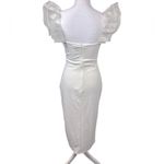 Lulus Angelic Appearance Classic White Ruffled Bodycon Midi Dress Size M NWOT Photo 8