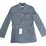 ZARA Pinstripes Double Breasted Blazer Jacket. Photo 0