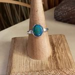 Sterling Silver Opal Ring Size 7.5 Green Photo 2