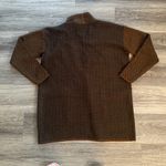 Daily Ritual Chevron Knit Cardigan in Brown and Black Thick Open Sweater Pockets Size L Photo 1