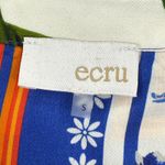 Ecru  Womens Small‎ Button Down Shirt Colorful Tropical Bird Floral Print Photo 4