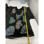 Cynthia Rowley  night out black Metallic Dot Long Sleeve Blouse Top XS Photo 6