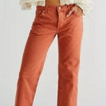 Free People  Maggie Mid-Rise Straight-Leg Jeans Rare Sienna Orange- Size 26 Photo 0