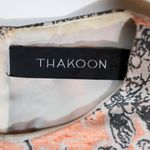 Thakoon  Orange Gray Floral Flower Print Pattern Fit Flare Sleeveless Mini Dress Photo 1