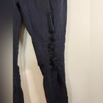 EXPRESS  Jeans Women’s Leggings Mid Rise Black Ripped Front Sz 6 Mint Photo 3