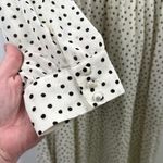 Madewell Smocked Ruffle-Shoulder Midi Dress in Inkbrush Dots Size Medium Photo 3