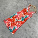 Natori  Women’s Satin Orange Flower Mist Camisole Night-Gown Midi Slip Dress L Photo 5