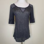 Banana Republic Heritage Grey Linen T Shirt Silk Trim Sz Small Photo 1