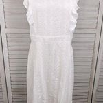 Ecowish 100% Cotton White Eyelet Cap Sleeve Dress-Large Photo 0
