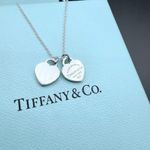 Tiffany & Co. Return to Tiffany Double Heart Pendant Necklace Sterling 16” Mini Photo 2
