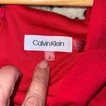 Calvin Klein Womens Cold Shoulder Flutter Sleeve Tie Belt Jumpsuit Red Size 2 Photo 5