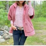 CAbi  Women’s Small Jacket Embrace Topper Dusty Pink Rose Fleece Hooded‎ Zip Photo 3