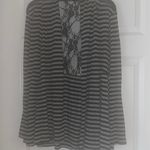 Grass Collection Black and Gray Striped Shrug  Photo 0