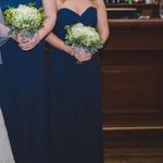 David Tutera Navy blue chiffon bridesmaid dress Size 4 Photo 1