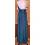 Donna Morgan Strapless Formal Maxi Party Dress Jade Teal Pleated  ModCloth Size 2 Photo 4