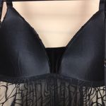 Ambrielle Women’s Babydoll Floral Velvet Black Sheer Body Intimate Tank Slip Size M Photo 6