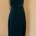 ZARA Green Satin Effect Front Slit with Lace Trim V Neck Ruching Bloggers Fav XS Photo 10
