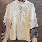 Altar'd State Altar’d State Sweater Crochet Ivory Balloon Sleeves Knit Crew Neck Farm Core Photo 6