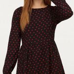 Reformation | Black Red Hearts Babydoll Angie Mini Dress with Pockets Sz. Small Photo 0