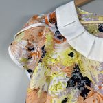 Allegra K Allegra‎ K Floral Cap Sleeve Ruffle Peter Pan Collar Top Blouse Size L Cottage Photo 2