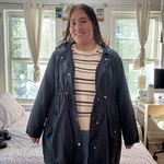 H&M  MAMA Maternity - Women's Dark Blue Hooded Utility Jacket Photo 3