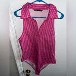 ZARA  striped bodysuit in pink and white large Photo 1