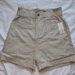 NWTS Risen Jeans Linen Blend High Waist Shorts Women's Small Light Tan Photo 0