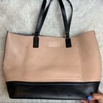 Cole Haan  Black Beige Leather Carryall Large Tote Big Bag Overnight Photo 10
