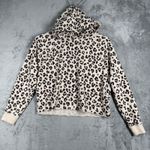 Lucky Brand  Hoodie Leopard Print Pullover Sweatshirt Casual Comfy‎ Cream Medium Photo 1
