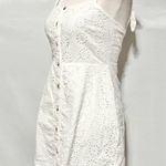 ZARA Eyelet Tie Strap Button Front Mini Dress 7521/341/250 White Size Medium Photo 8