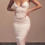 House Of CB 'Gisele' Peony Satin Corset Midi Dress NWOT Size XL Photo 0